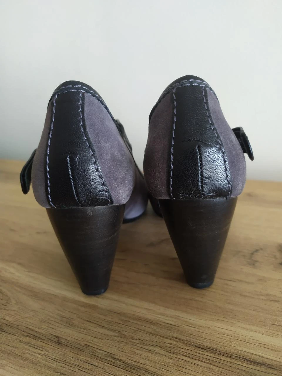 Elegant Martinelli Sapatos de Salto em Camurça Cinza Pele Tamanho 36 Pulseira – photo 9